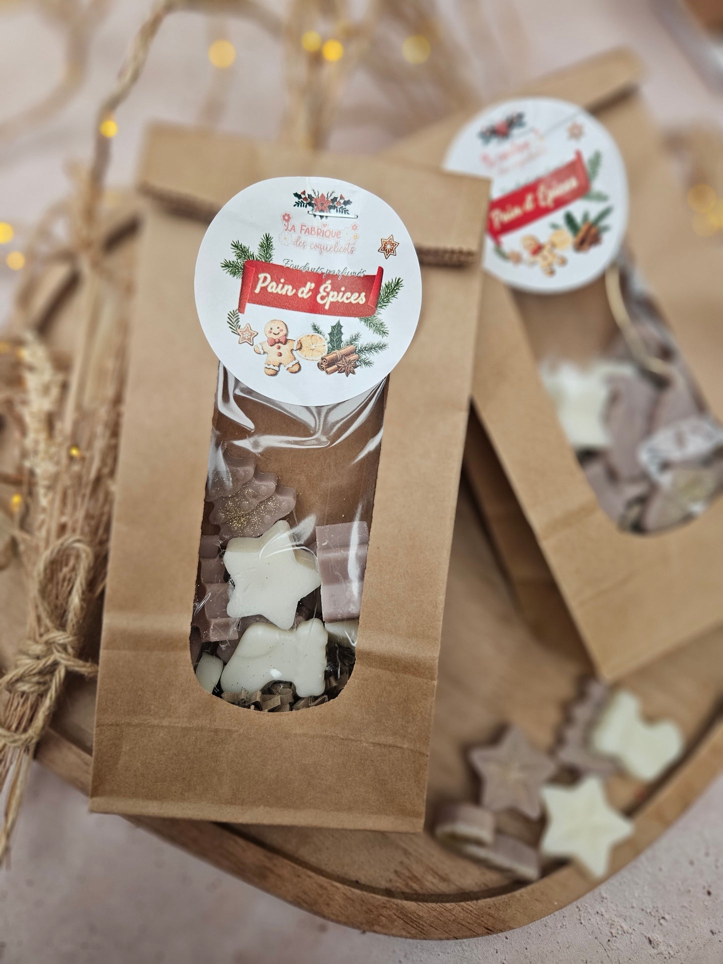 Sachet kraft de 10 à 12 fondants parfumés - COLLECTION NOËL 2025 / Pain d'Épices