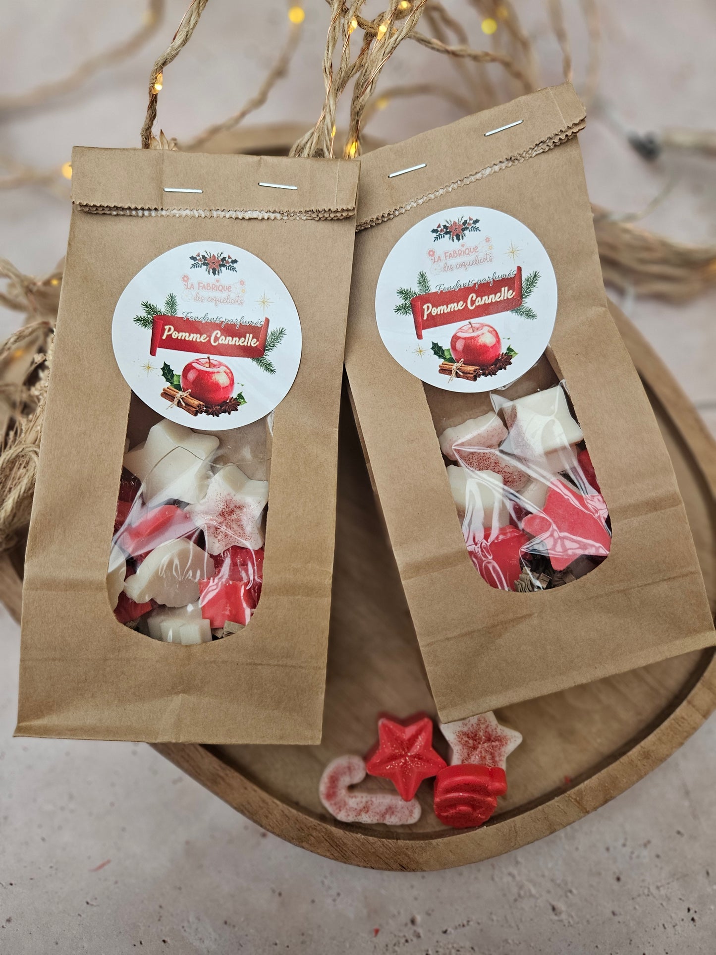 Sachet kraft de 14 fondants parfumés - COLLECTION NOËL 2025 / Pomme Cannelle