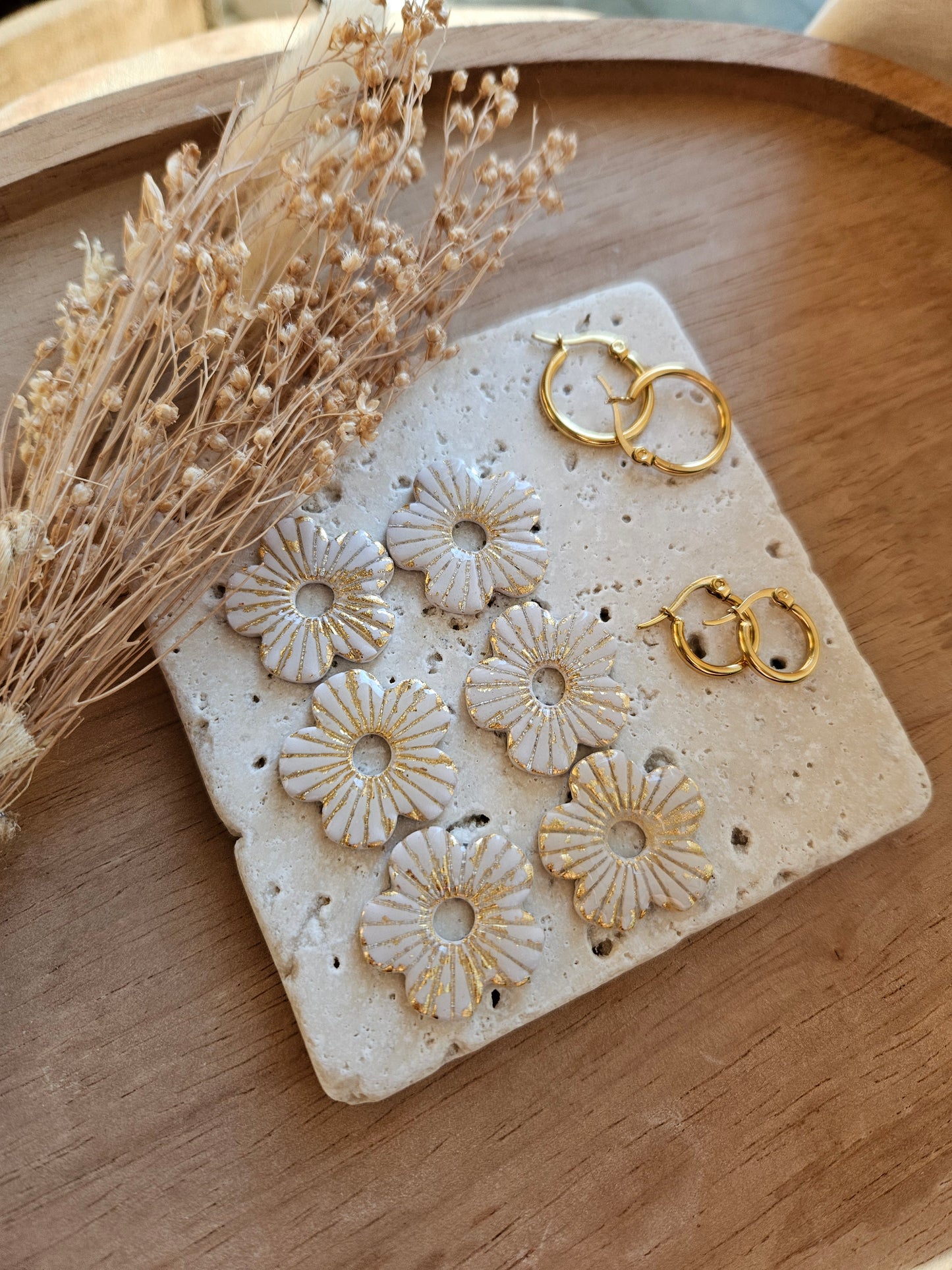 Pampilles interchangeables - par 2 - Collection Noël "Let it Shine" - MAXIME - BEIGE/ OR