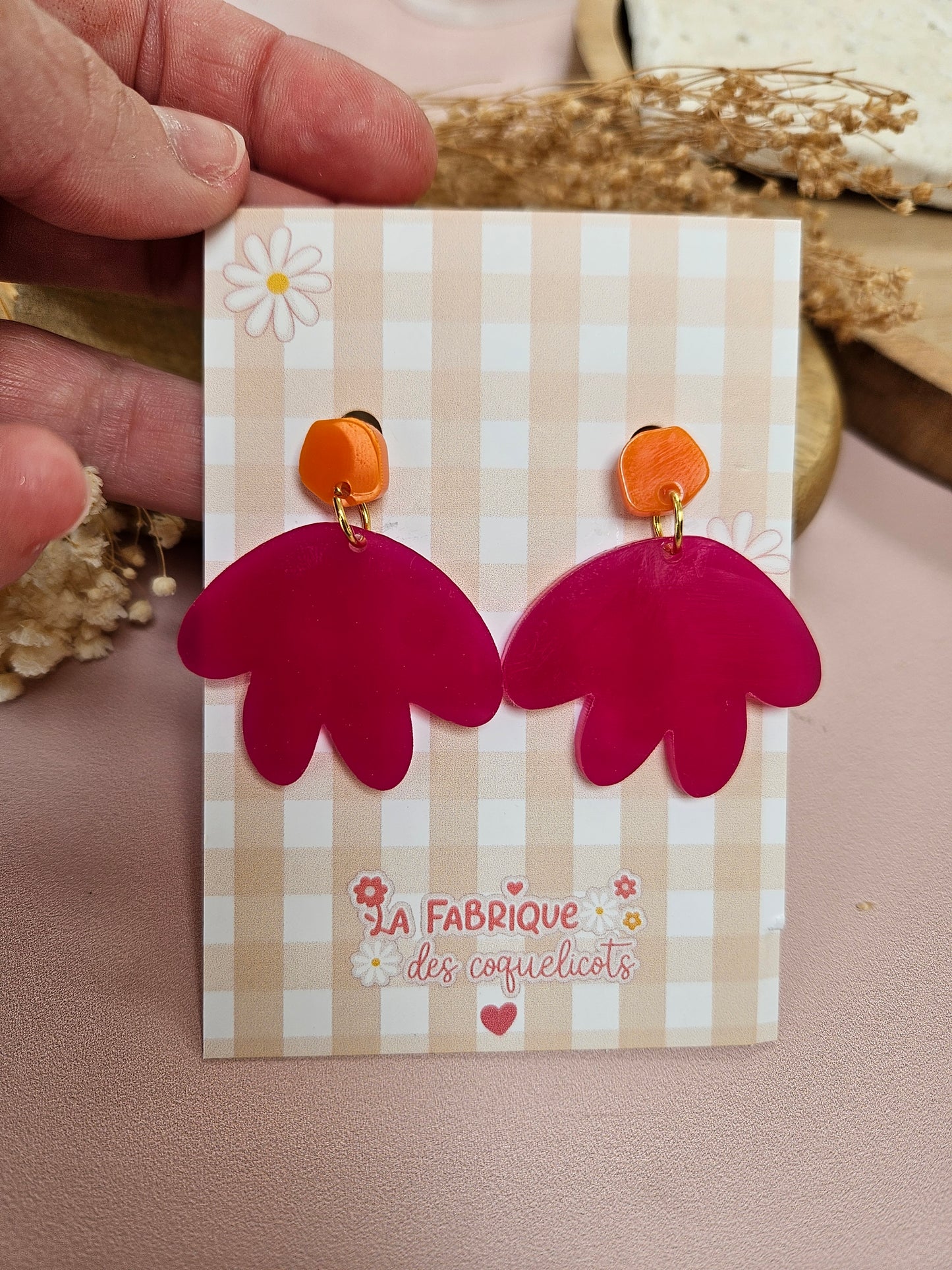 Boucles d'oreilles - MATHILDE - ROSE FUSCHIA