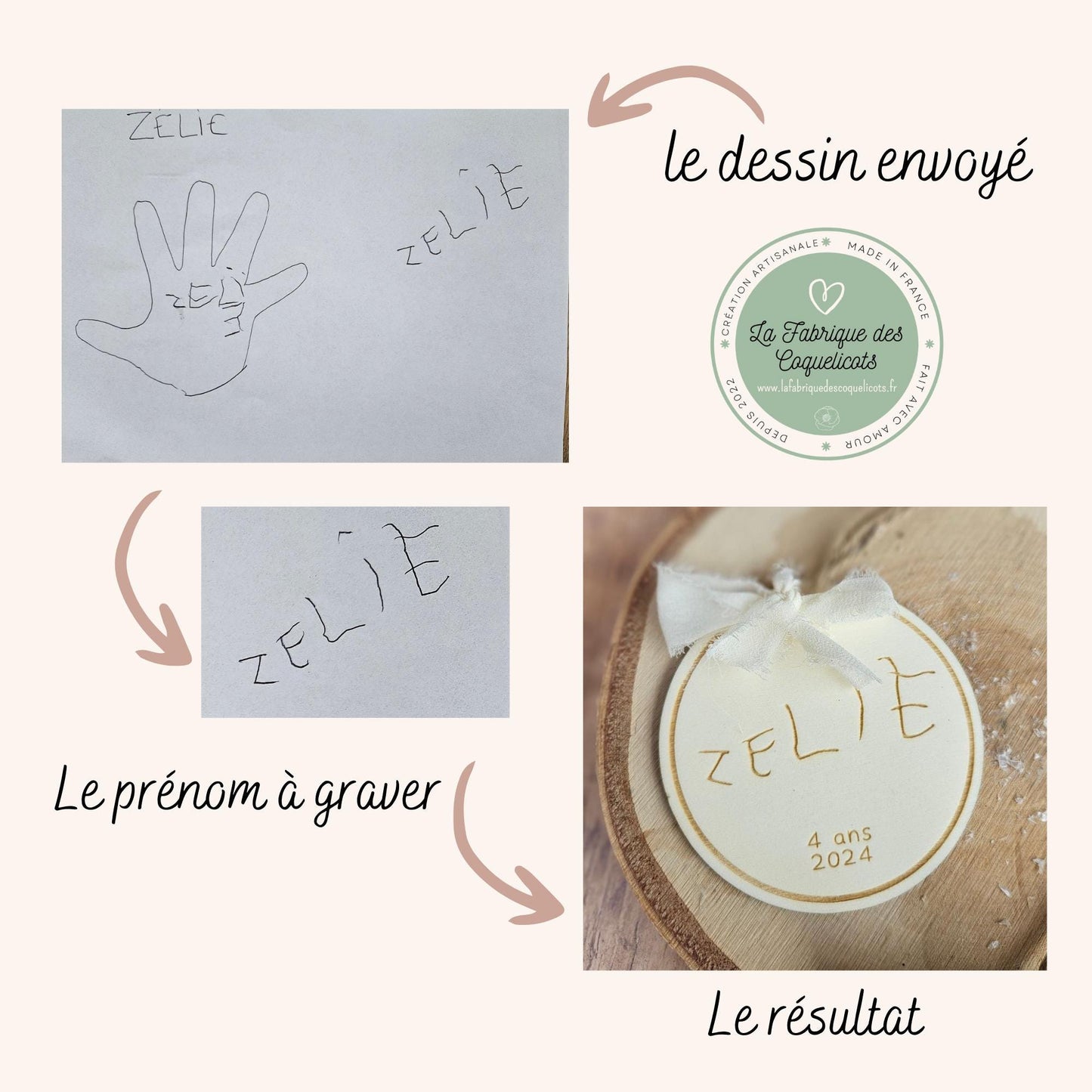 Boule / suspension de Noël Prénom enfant personnalisé / cadeau personnalisé enfant déco, noel prénom - dessin enfant - souvenir enfant