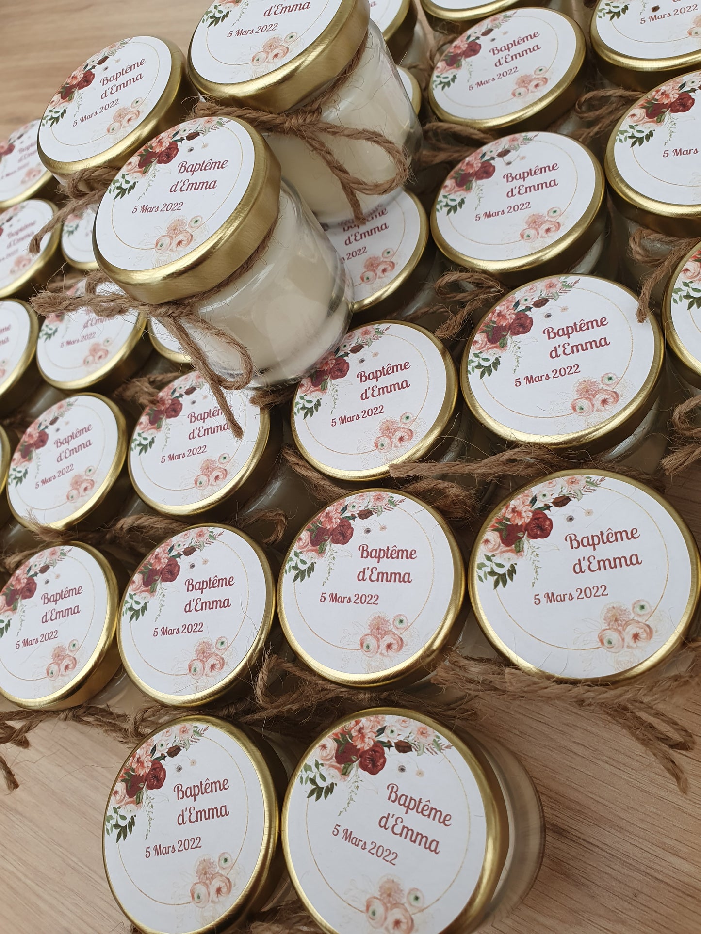 Mini Bougie personnalisée  | cadeau invité |