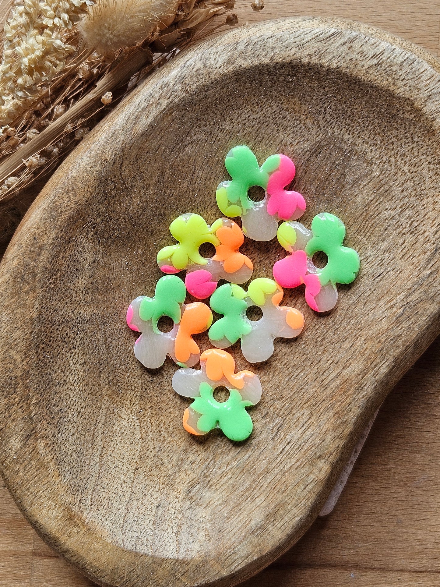 Boucles oreilles interchangeables GEORGETTE - COLLECTION SUMMER -  FLEURS FLUO