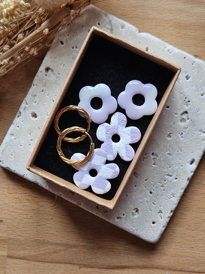 BOX SUMMER Boucles oreilles interchangeables GEORGETTE ET ZELIE - COLLECTION SUMMER -  MAUVE