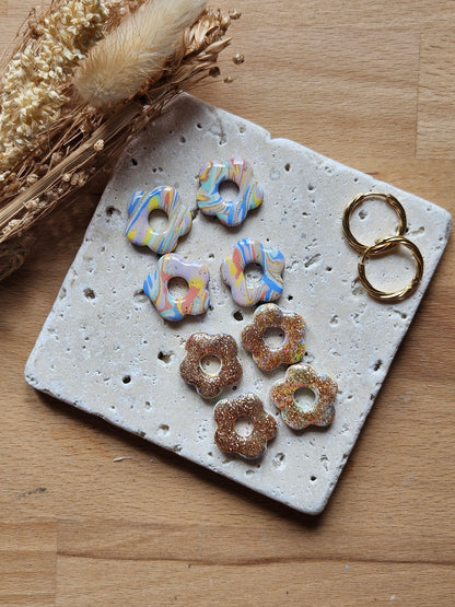 Boucles oreilles interchangeables ZELIE - COLLECTION SUMMER - RAINBOW REVERSIBLE