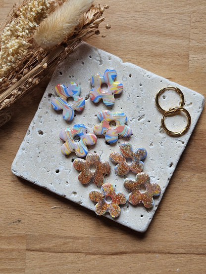 Pampilles interchangeables - par 2 -GEORGETTE - COLLECTION SUMMER -  RAINBOW PAILLETTE REVERSIBLE