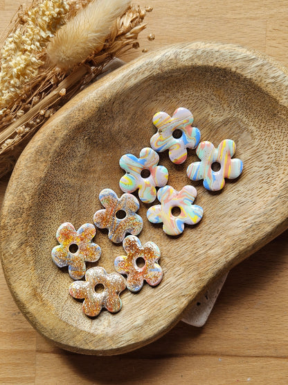 Pampilles interchangeables - par 2 -GEORGETTE - COLLECTION SUMMER -  RAINBOW PAILLETTE REVERSIBLE