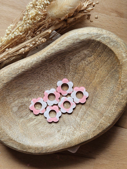 Pampilles interchangeables - par 2 - ZELIE - COLLECTION SUMMER - CARREAU VIEUX ROSE