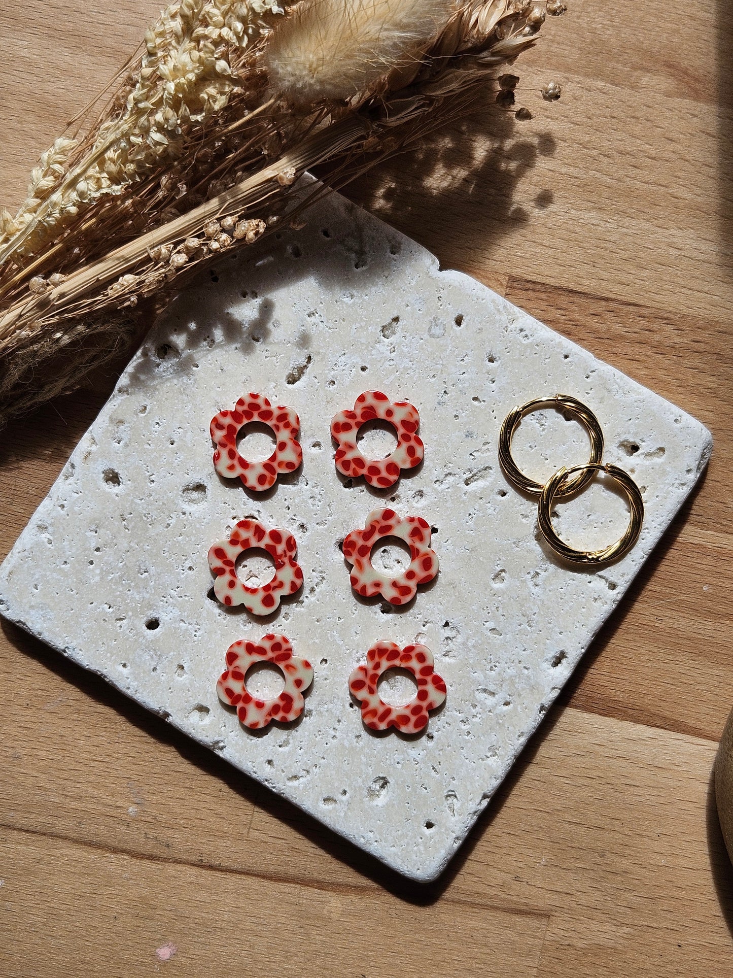 Pampilles interchangeables - par 2 - ZELIE - COLLECTION SUMMER - TACHE ROUGE