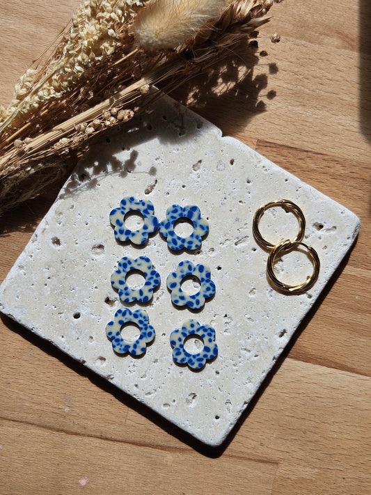 Pampilles interchangeables - par 2 - ZELIE - COLLECTION SUMMER - TACHE BLEU