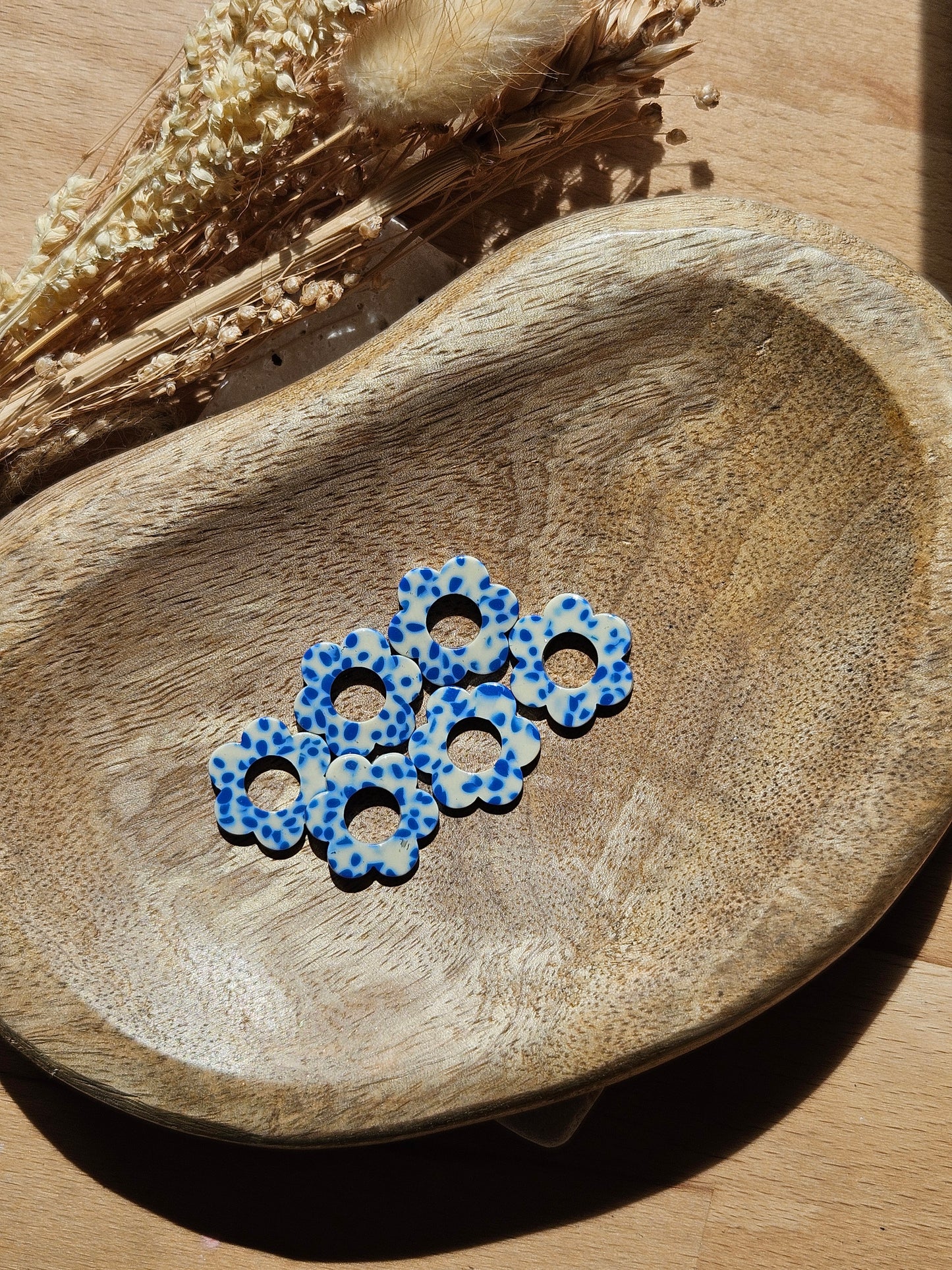 Boucles oreilles interchangeables ZELIE - COLLECTION SUMMER - TACHE BLEU