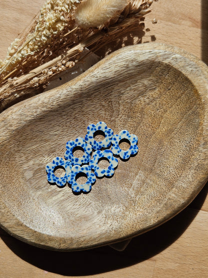 Boucles oreilles interchangeables ZELIE - COLLECTION SUMMER - TACHE BLEU