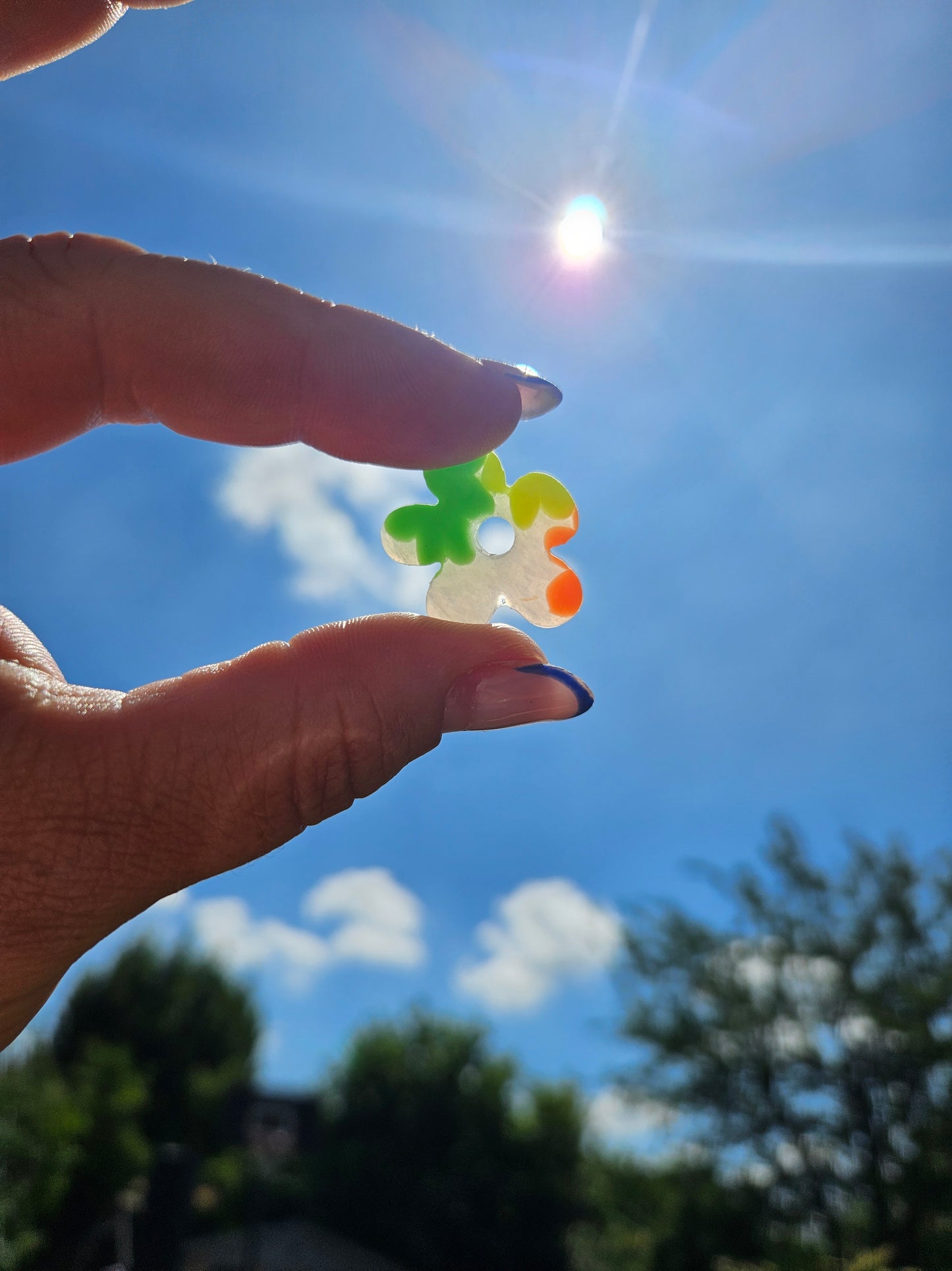 Boucles oreilles interchangeables GEORGETTE - COLLECTION SUMMER -  FLEURS FLUO