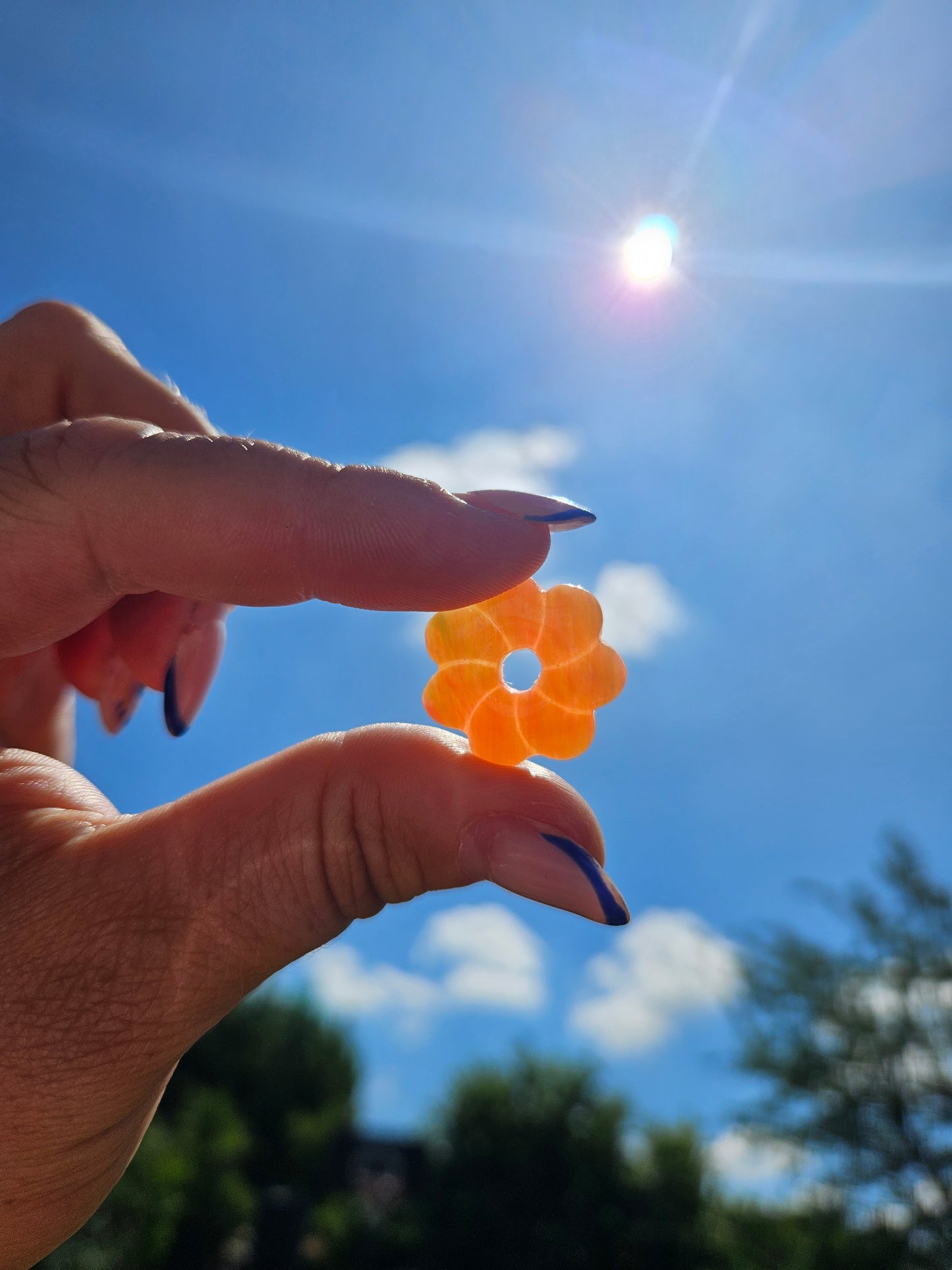 Boucles oreilles interchangeables CAPUCINE - COLLECTION SUMMER - MARBRÉ FLUO