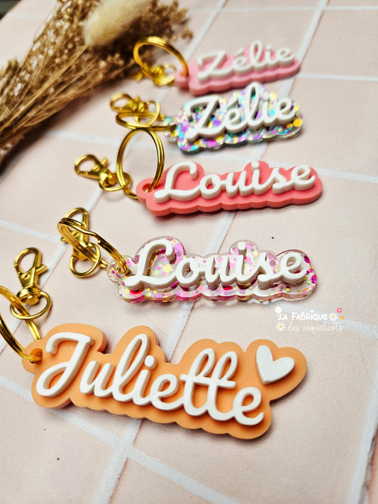 Porte clé plexi prénom