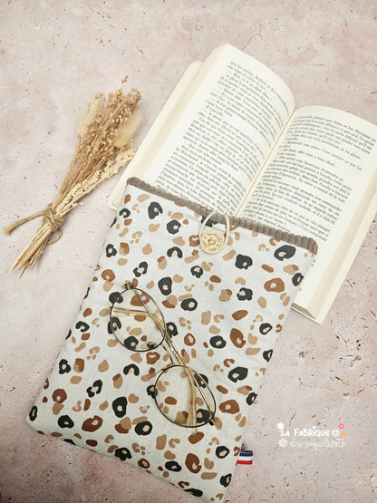 Housse pour livre - LEOPARD BEIGE