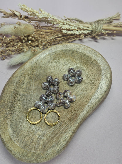 Pampilles interchangeables - par 2 -DROP OCTOBRE - GEORGETTE MARBRE CHOCO