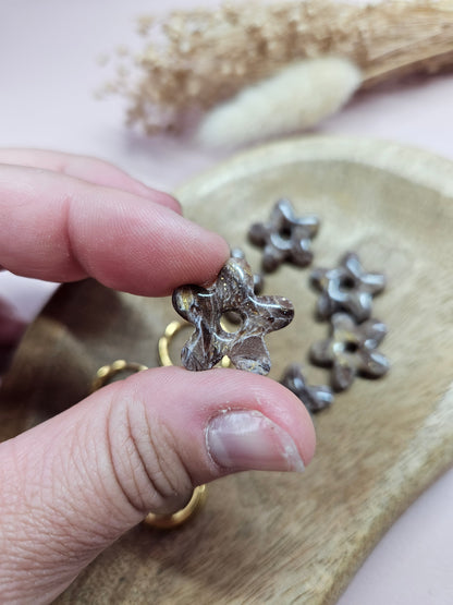 Pampilles interchangeables - par 2 -DROP OCTOBRE - ALBA MARBRE CHOCO