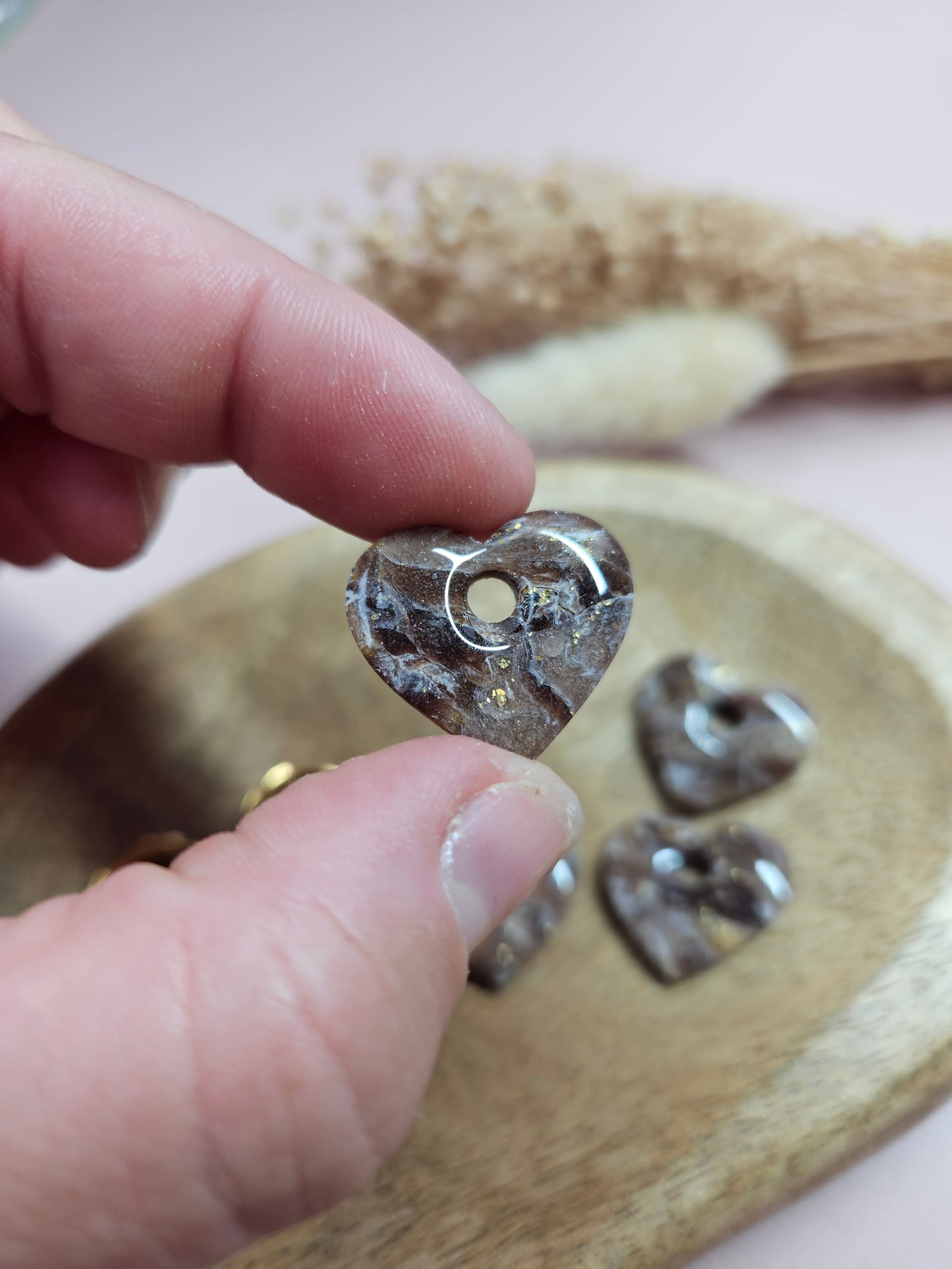 Pampilles interchangeables - par 2 - DROP OCTOBRE - MARGOT MARBRE CHOCO