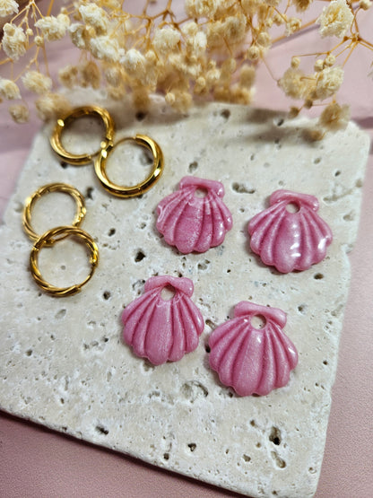 Pampilles interchangeables - par 2 -DROP OCTOBRE - ARIEL NACRE ROSE