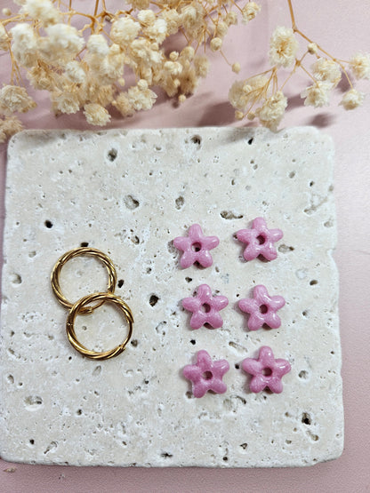 Pampilles interchangeables - par 2 - DROP OCTOBRE - MINI ALBA MARBRE ROSE