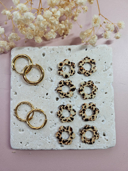 Pampilles interchangeables - DROP OCTOBRE - ZELIE TACHE MARRON CREME