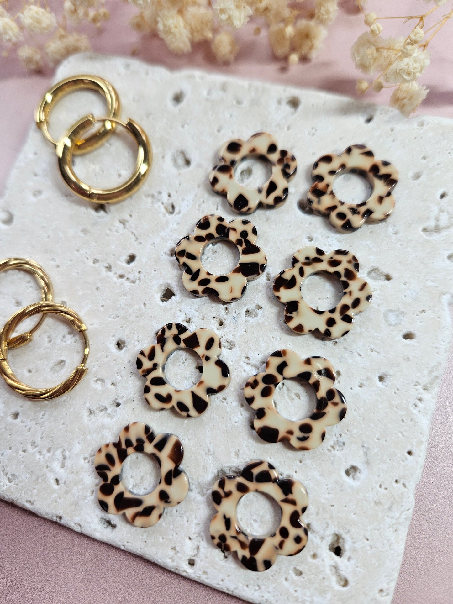 Pampilles interchangeables - DROP OCTOBRE - ZELIE TACHE MARRON CREME