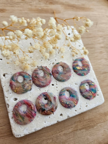 Pampilles interchangeables - par 2 - DROP OCTOBRE - AURORE  GALAXY ROSE
