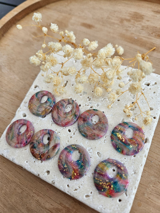 Pampilles interchangeables - par 2 - DROP OCTOBRE - AURORE  GALAXY ROSE