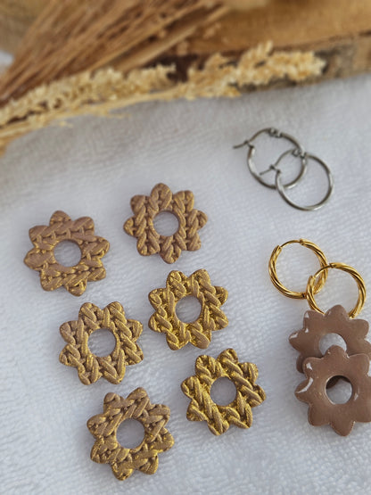 Pampilles interchangeables - par 2 -Collection Noël "Let it Shine" - LISETTE - TAUPE EFFET PULL OR