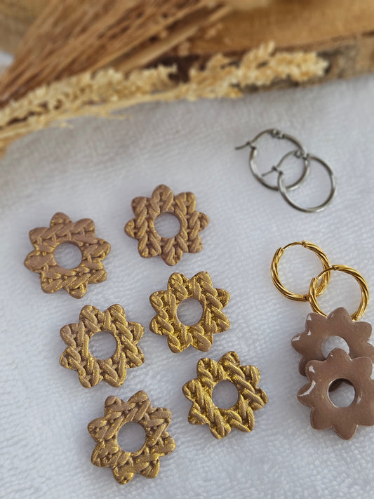 Pampilles interchangeables - par 2 -Collection Noël "Let it Shine" - LISETTE - TAUPE EFFET PULL OR