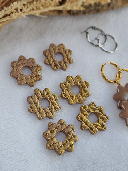 Pampilles interchangeables - par 2 -Collection Noël "Let it Shine" - LISETTE - TAUPE EFFET PULL OR