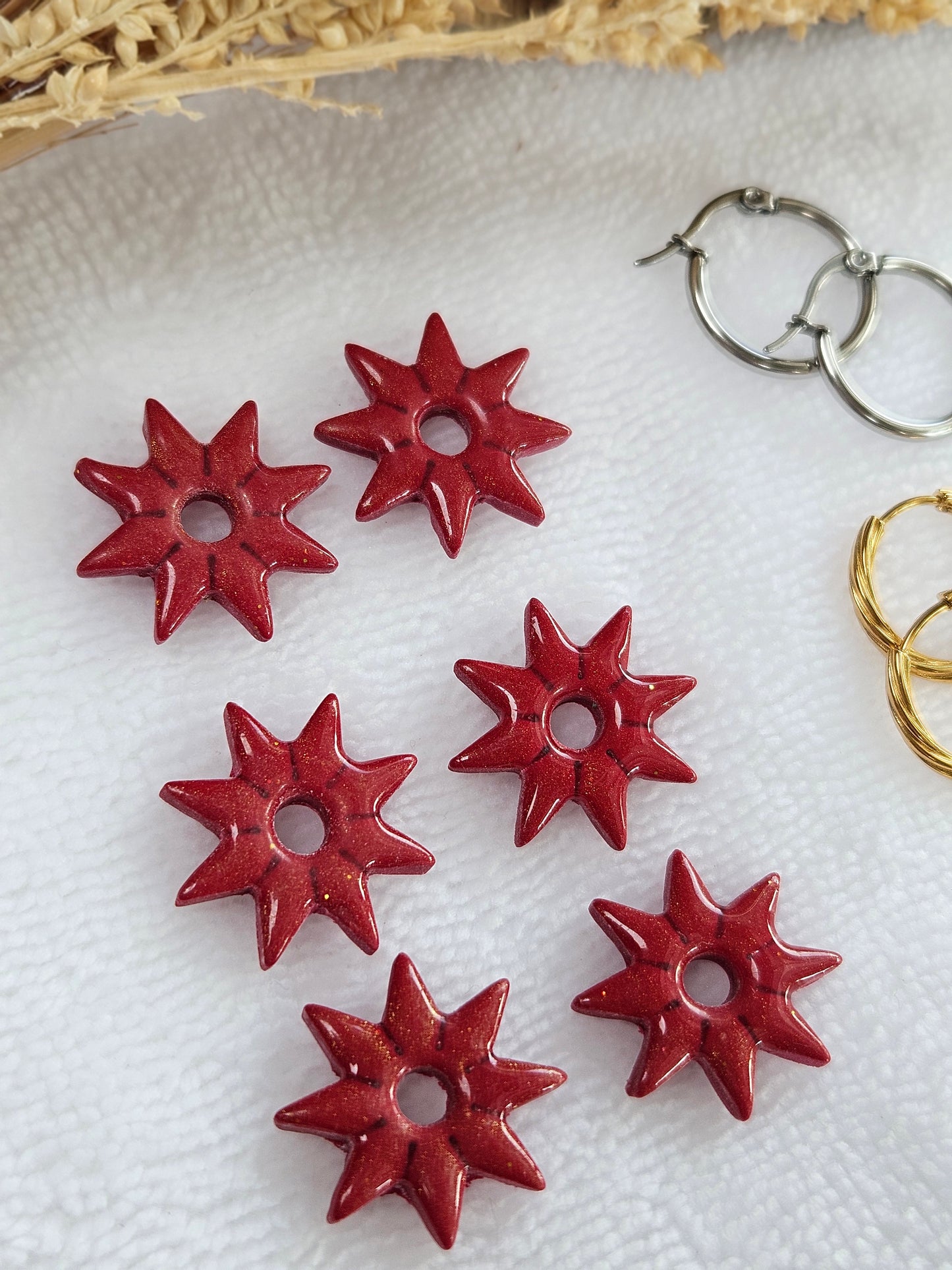 Pampilles interchangeables - Collection Noël "Let it Shine" - PAULA - ROUGE PAILLETTE OR