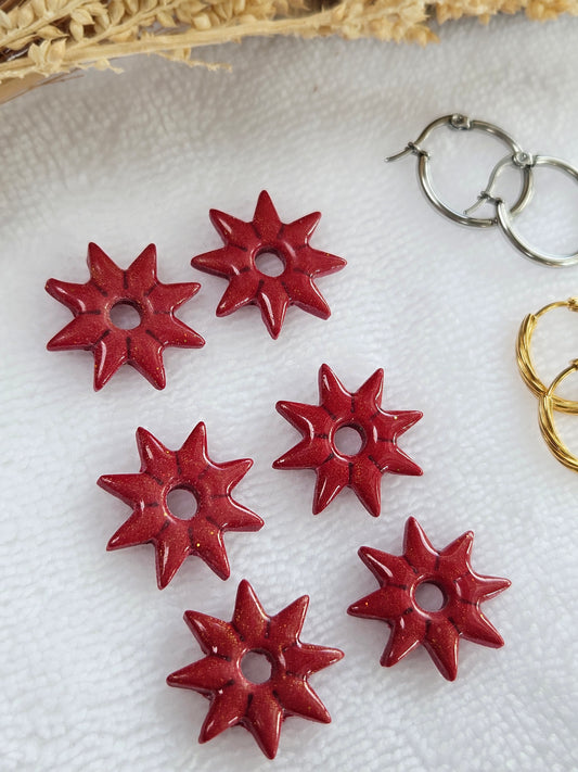 Pampilles interchangeables - par 2 - Collection Noël "Let it Shine" - PAULA - ROUGE PAILLETTE OR