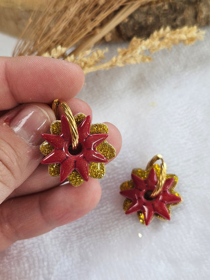 Pampilles interchangeables - Collection Noël "Let it Shine" - PAULA - ROUGE PAILLETTE OR