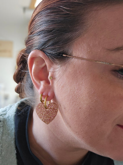 Pampilles interchangeables - par 2 - MARIETTE - CHAMPAGNE PAILLETTES