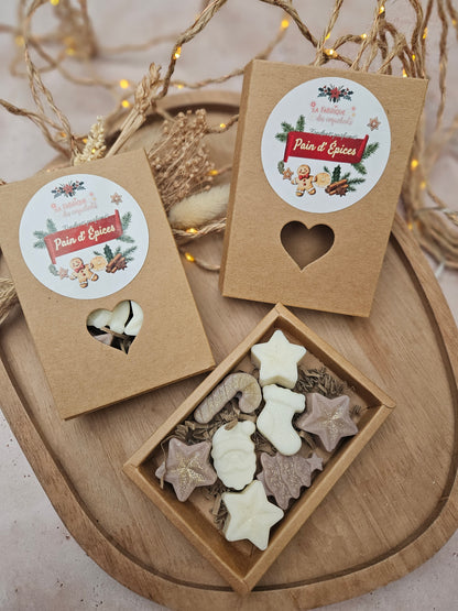 Coffret kraft cœur de 8 fondants parfumés - COLLECTION NOËL 2025 / Pain dÉpices