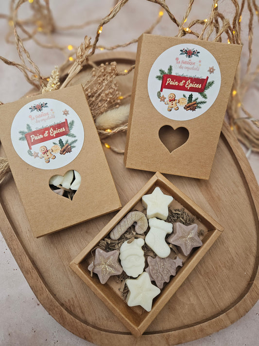Coffret kraft cœur de 8 fondants parfumés - COLLECTION NOËL 2025 / Pain dÉpices
