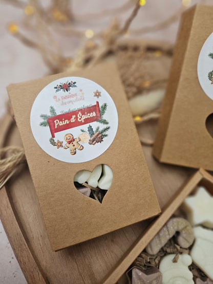 Coffret kraft cœur de 8 fondants parfumés - COLLECTION NOËL 2025 / Pain dÉpices