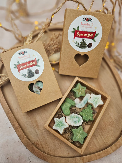 Coffret kraft cœur de 8 fondants parfumés - COLLECTION NOËL 2025 / Sapin de Noël