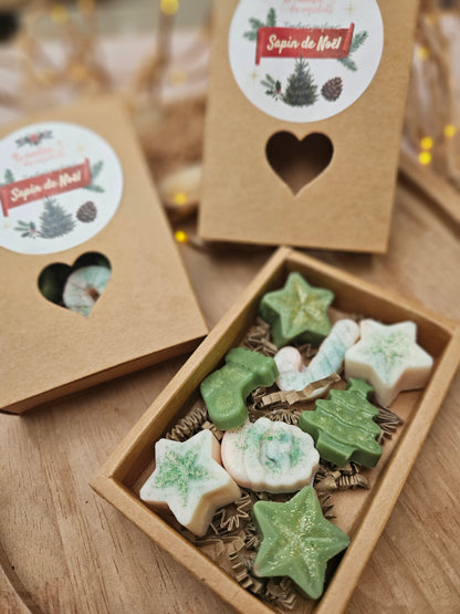 Coffret kraft cœur de 8 fondants parfumés - COLLECTION NOËL 2025 / Sapin de Noël