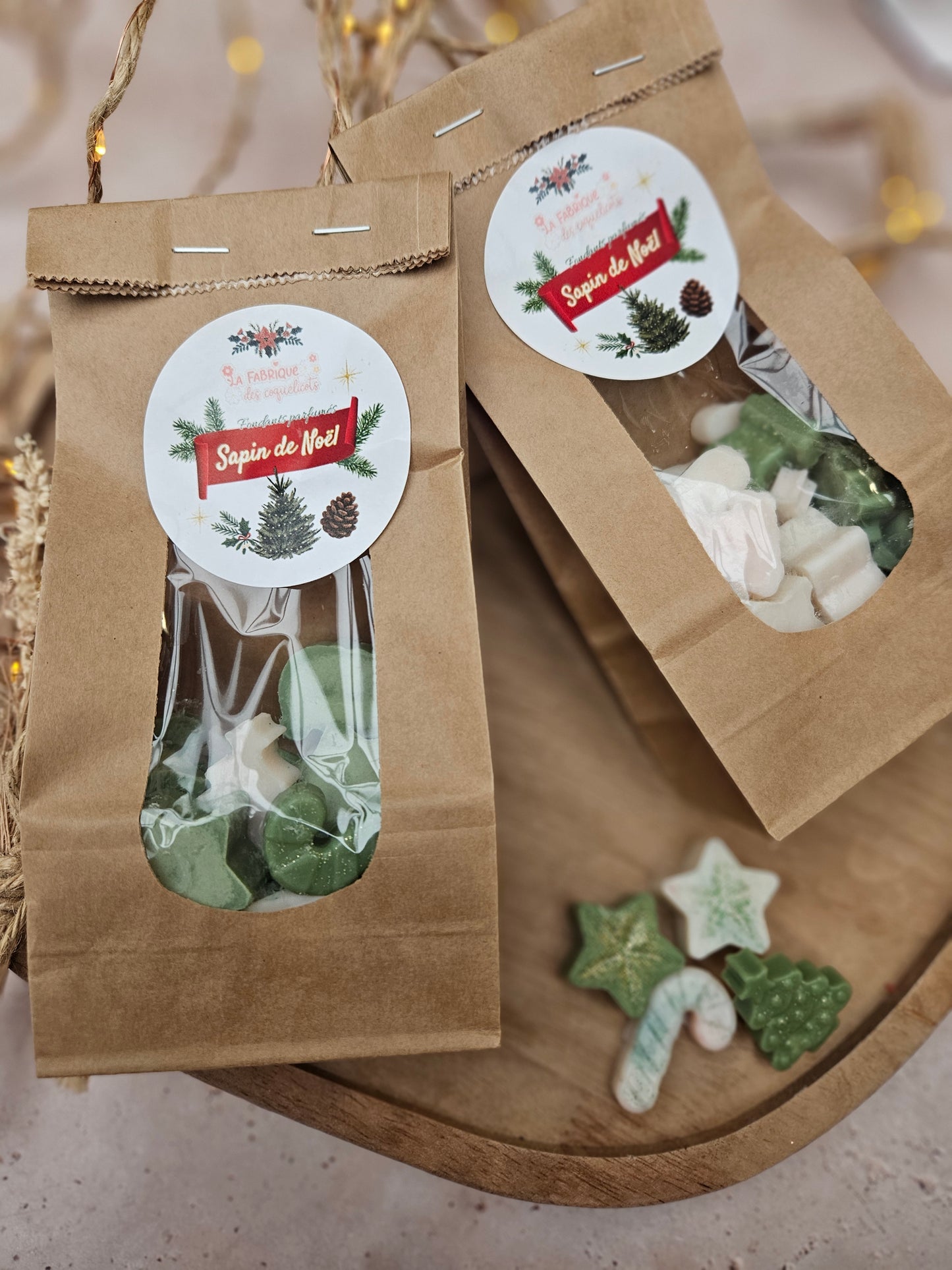Sachet kraft de 14/16 fondants parfumés - COLLECTION NOËL 2025 / Sapin de Noël