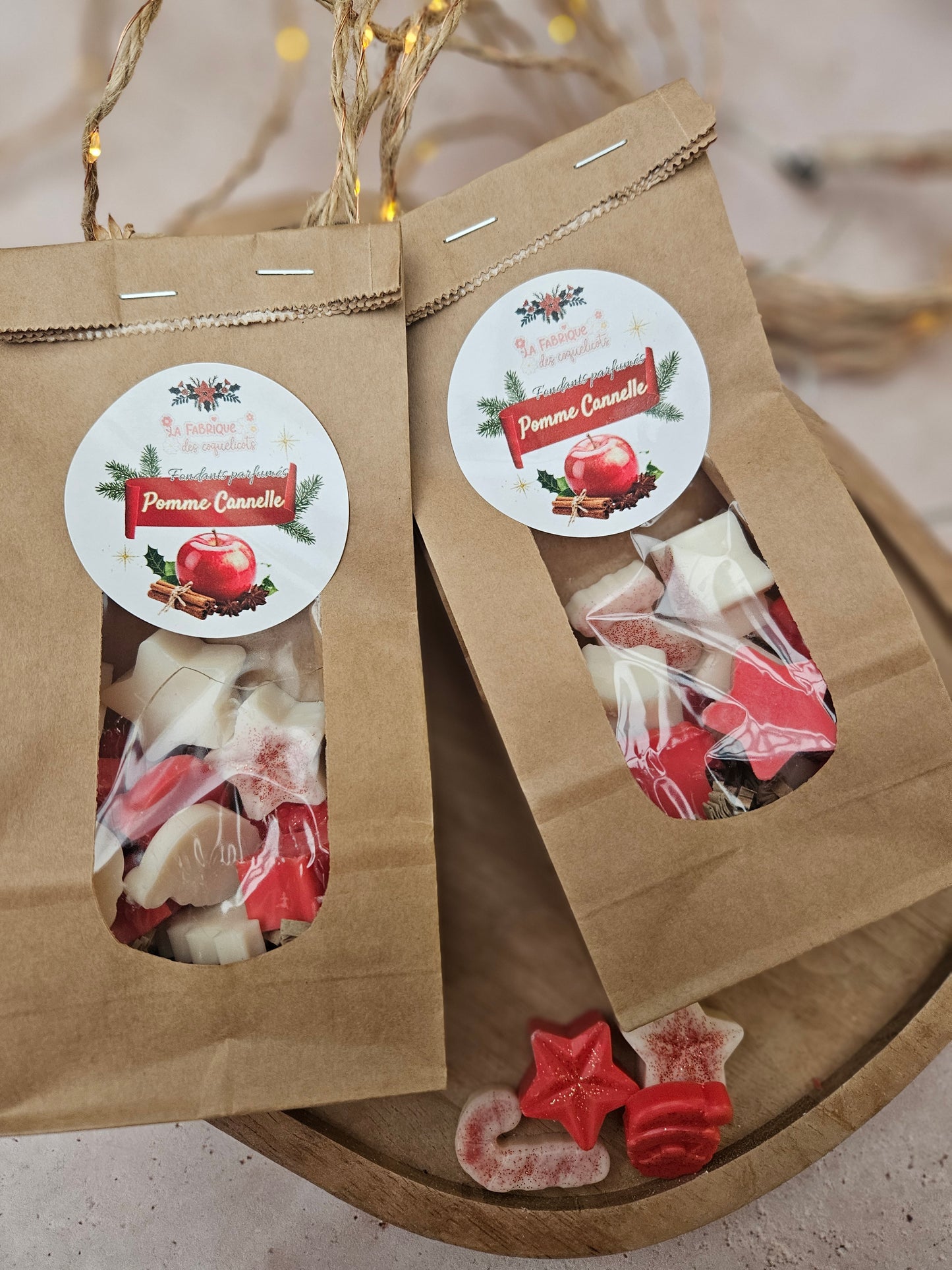 Sachet kraft de 14 fondants parfumés - COLLECTION NOËL 2025 / Pomme Cannelle
