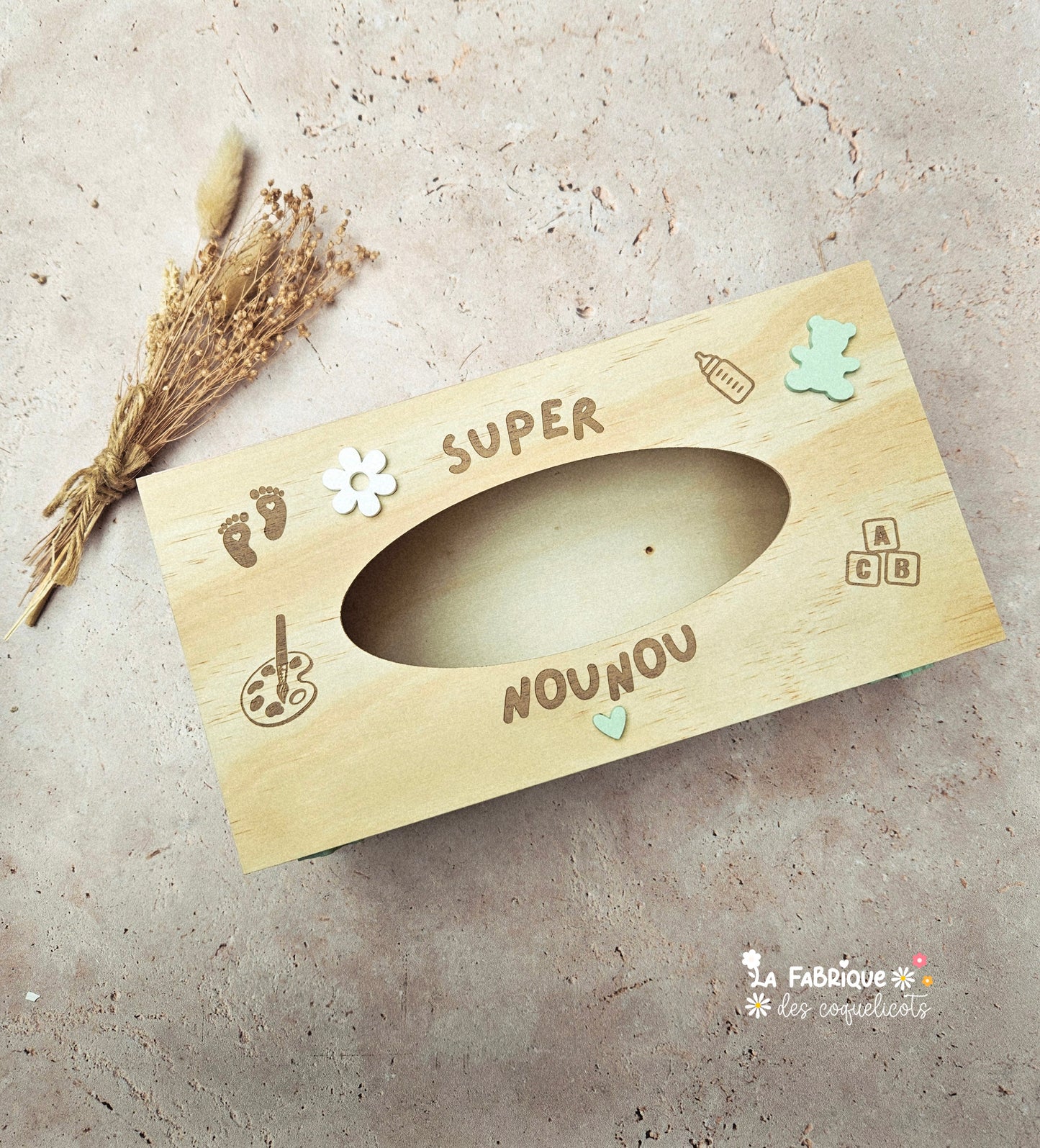 Boite à mouchoirs personnalisée Cadeau Maîtresse atsem nounou