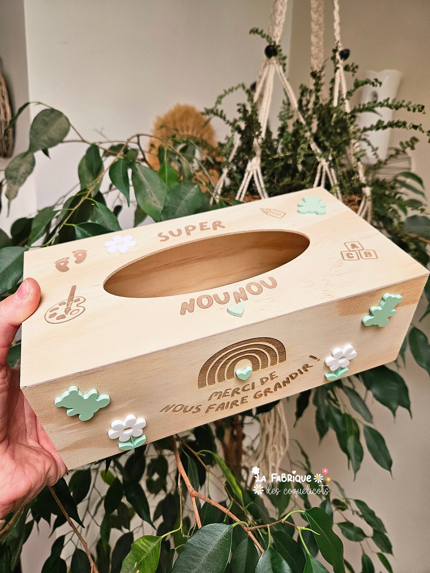 Boite à mouchoirs personnalisée Cadeau Maîtresse atsem nounou