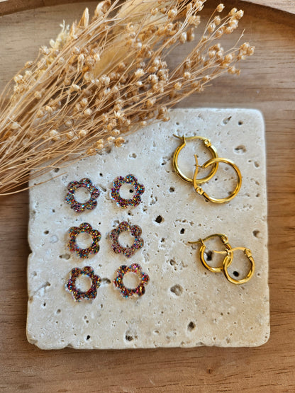 Pampilles interchangeables - par 2 - MINI ZELIE Pailleté multicouleur