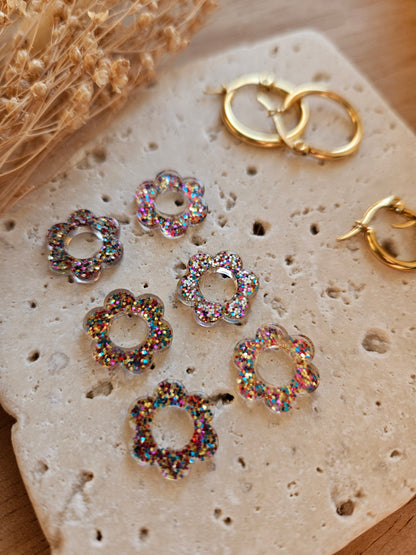 Pampilles interchangeables - par 2 - MINI ZELIE Pailleté multicouleur