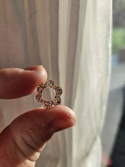 Pampilles interchangeables - par 2 - MINI ZELIE Pailleté multicouleur