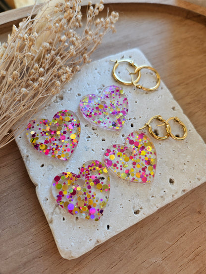 Pampilles interchangeables - par 2 -MARIETTE - TRANSPARENTE ROUGE MULTICOULEUR