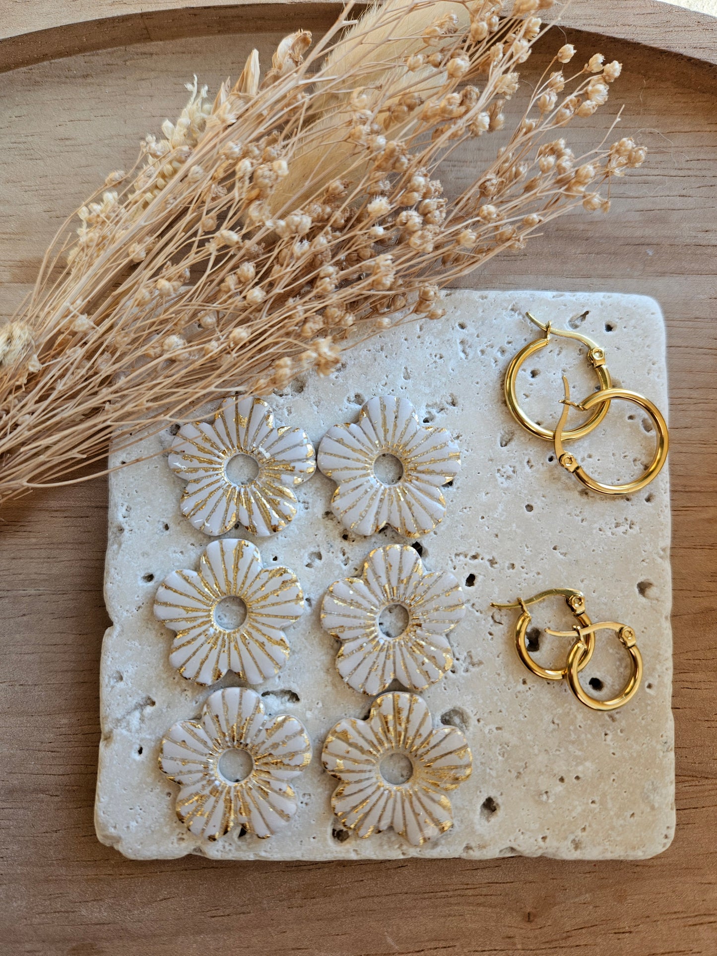 Pampilles interchangeables - par 2 - Collection Noël "Let it Shine" - MAXIME - BEIGE/ OR